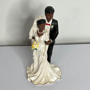 Chiefly Co. LTD Black Art Bride & Groom Couple Wedding Cake Topper / Statue